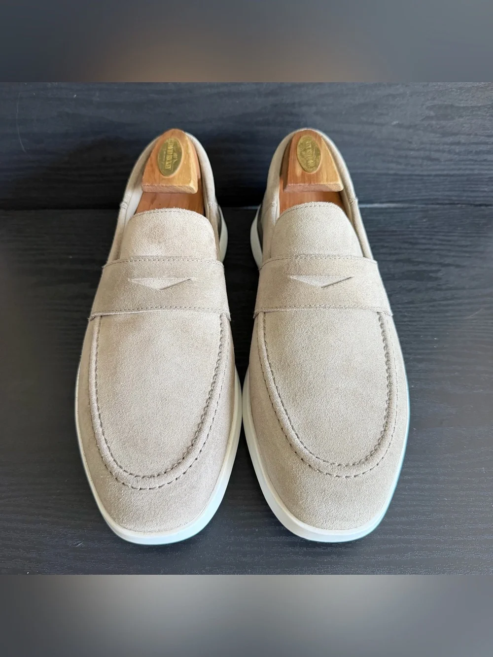 Wolf & Shepherd Men’s Crossover Penny Loafers Sneakers Sz 11 M Beige Suede EUC